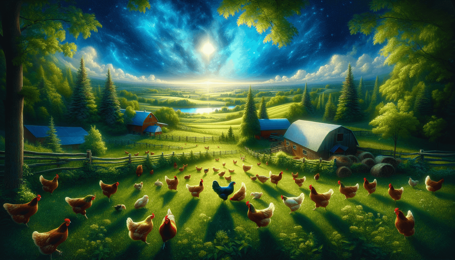 Free-range chickens on a Canadian farm